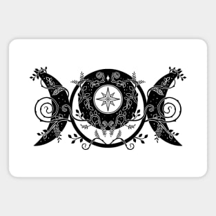 Triple moon Goddess Witch Wicca Symbol Magnet